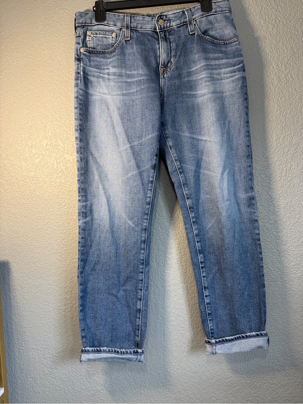 AG Adriano Goldschmied Light Blue Cropped Jeans